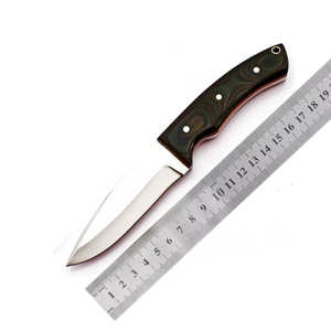 Poignée ergonomique à lame polie pour couteau de survie Full Tang, équipement d'extérieur avec gaine en cuir - Product Image 5