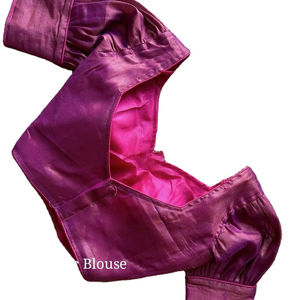 Blouses en soie South Original avec crochet au dos et col en V manches bouffantes vêtements indiens et pakistanais - Product Image 1