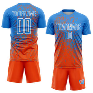 Uniforme de entrenamiento de fútbol con nuevo diseño de sublimación azul, Kit de camiseta de fútbol personalizado, camiseta de fútbol, camiseta de fútbol - Product Image 2