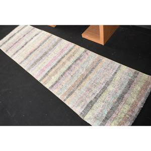 Tapis turc vintage moderne 2.5 X 8.9ft Beige Patchwork tapis laine tissage plat pour salon décor Tabriz Style - Product Image 4