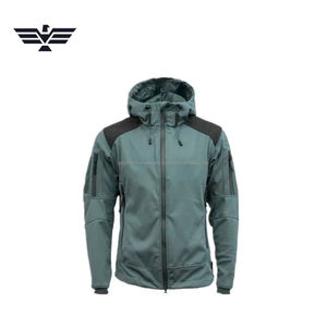 Chaqueta Táctica de Invierno para Hombre, Delgada, de Softshell, con Logotipo Frontal, Cuello Alto con Cremallera, Estilo Urbano, Liso, Teñido, de Lona, para Actividades al Aire Libre - Product Image 3