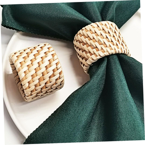 Servilleteros de ratán hechos a mano de alta demanda para la decoración de la mesa de comedor de Navidad y vacaciones de Acción de Gracias DE LA India - Product Image 3
