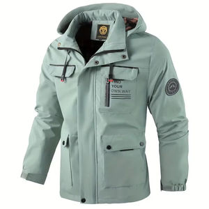 2025 Factory Direct Windbreaker <b>Men's</b> jacket Mid-Length Stand <b>Coat</b> Zipper Size Spring Autumn Outdoor Casual Jacket - Product Image 1