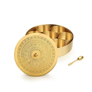 Boîte à épices en laiton de qualité supérieure avec couvercle et personnalisation, design élégant, pour la cuisine, vente en gros en grande quantité - Product Image 2
