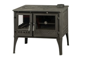 Poêle à bois en fonte Dorello avec four et plaque de cuisson - Product Image 4