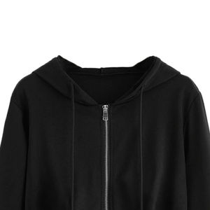 Sudadera con forro polar transpirable de invierno para mujer, ropa de calle de Otoño de algodón 100%, con capucha bordada, estampado personalizado, longitud corta - Product Image 6