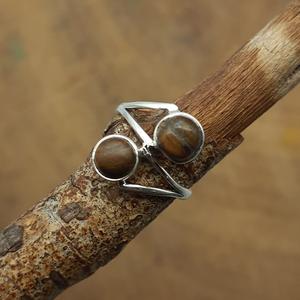 Dernière pierre précieuse oeil de tigre en argent sterling 925 faite à la main bijou de bague en argent de créateur artisanal bohème - Product Image 5