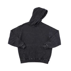 Sweat à capuche pour homme en polyester/coton épais 270 grammes personnalisé coupe régulière délavé à l'acide design uni motif teint hiver vente en gros - Product Image 5