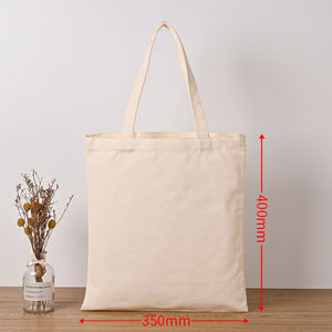 Bolsas de algodón personalizadas Bolsa de compras de playa de comestibles duradera 100% algodón 12 Oz Bolsas de compras de algodón blanco de alta resistencia - Product Image 5