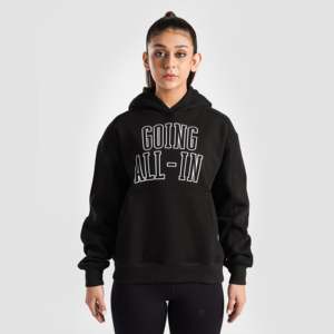 Sudadera Informal Transpirable Negra con Capucha de Tejido de Punto Empower - Product Image 1
