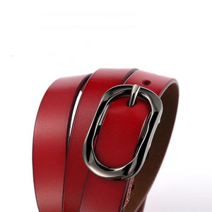 Ceinture décontractée pour hommes en cuir de vache véritable avec boucles à ardillon en acier Style logo personnalisé Design populaire - Product Image 6