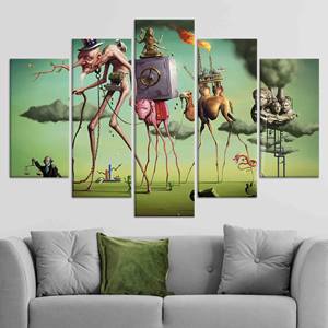 Delicias de Ensueño: Lienzo Impreso 'Sueño Americano' de Salvador Dalí, Juego de 5 Lienzos Variados - Product Image 1