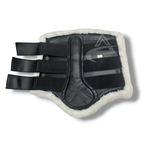 Fers à cheval équestres en cuir artificiel durable doublure en fourrure douce chaussures de course avec bottes de brossage soins aux chevaux - Product Image 2