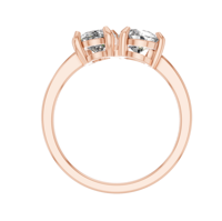 Bague de fiançailles en argent sterling 925 religieuse You N Me plaqué rhodium Original Moissanite poire ovale deux broches en pierre