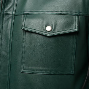 Veste en cuir d'hiver chaude pour hommes, épaisse, durable, douce et confortable, pour la moto et les vêtements décontractés. - Product Image 5