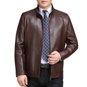 Veste en cuir véritable à col rabattu pour homme, hiver, coupe slim, imperméable, coupe-vent, style streetwear, mode, veste décontractée pour moto - Product Image 2