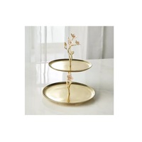 Support à gâteau 3 étages en métal brossé au design antique, forme personnalisée, en cristal, pour mariage, anniversaire, dessert, cupcakes, sans danger pour les aliments