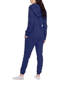 Conjunto de dos piezas con cremallera deportiva de alta calidad, sudaderas con capucha de manga larga sólidas, trajes para correr para mujer, chándal corto, chándal - Product Image 5