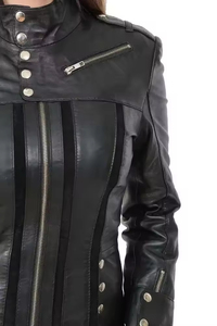 Veste en cuir véritable pour femmes qui s'associe à tous les styles de tenues offrant une texture lisse avec une valeur d'usure durable à long terme - Product Image 4