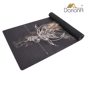 Premium Suede Yoga <b>Mat</b> Wolf Design Black 183 × 61 cm Thick 3 mm Natural Rubber Non Slip Yoga Pilates Fitness <b>Mat</b> - Product Image 3