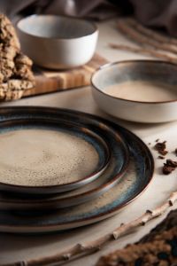 Set di 6 Ciotole in Ceramica Rotonde Regolari con Smalto Reattivo, Design Rustico Minimalista, Decorazione Digitale Lucida in Rilievo Zeus Excelsa - Product Image 4