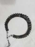 Collier bib de luxe en obsidienne noire naturelle de haute qualité, style Cléopâtre égyptienne, pour mariage et plage
