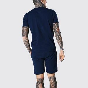 2023 plaine en gros t-shirts ensemble court sweat 2 pièces ensemble hommes t-shirt et shorts ensembles lavé surdimensionné 100% coton hommes t-shirt Sh - Product Image 6