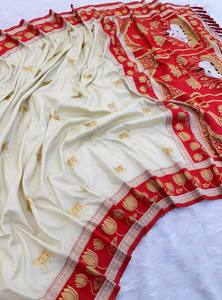 Sari Paithani Maharashtriano Tradicional de Moda 2025, con Rico Pallu de Zari, Diseño de Motivo de Vaca, Atuendo para Invitadas de Boda - Product Image 3