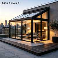 Panneaux de véranda en verre trempé résistants au vent, aluminium haute résistance, imperméables pour balcon d'appartement, sur mesure