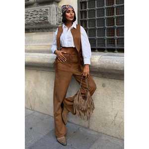 Conjunto de chaleco de gamuza para mujer con borlas 10273 - Product Image 6