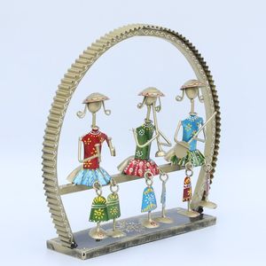 ตุ๊กตานักดนตรีเหล็กหลากสี3ชิ้นรูปปั้นตกแต่งบ้าน - Product Image 3