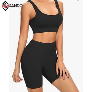 Vente en gros de shorts de yoga de haute qualité pour femmes OEM logo personnalisé taille haute taille XL sans couture spandex pour femmes et filles - Product Image 3