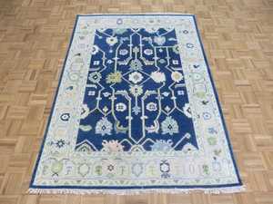 Oshak Elegant Design 8x10 <b>Wool</b> Rug Hariz Imperial with Abstract Pattern Luxury Antique <b>Yellow</b> and Blue Floor Cover for Room - Product Image 2