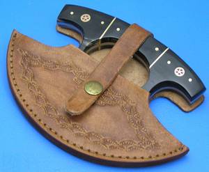 Venta al por mayor personalizado OEM ODM cubertería hecha a mano de fábrica de hoja de acero inoxidable Industrial cortador de Pizza cuerno de búfalo mango Chef DIY - Product Image 6