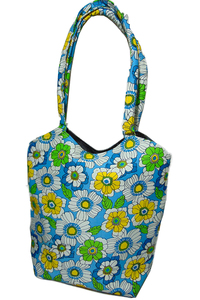 Bolso de mano de lona de algodón de alta calidad, diseño Floral de cielo verde blanco, forro impermeable, compartimentos con cremallera, bolsa de regalo ecológica - Product Image 4
