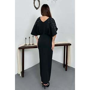 Elisa Fashion Woman Black <b>Vest</b>-Pleated <b>Dress</b>-Siyah - Product Image 5