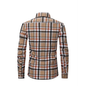 Camisa de franela a cuadros de algodón para hombre, fabricación de logotipo personalizado OEM, camisas de hombre de talla grande transpirables de franela suaves y cómodas - Product Image 2