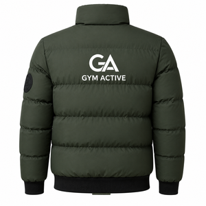 Chaqueta Acolchada de Invierno para Hombre GYM ACTIVE, con Capucha, Brillante, de Poliéster/Algodón, Cálida, Informal para Exteriores, con Logotipo Personalizado, OEM, ODM, Venta al Por Mayor - Product Image 2