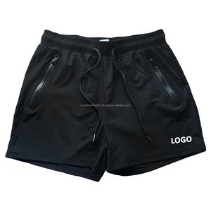 Pantalones cortos deportivos de verano para hombre y adulto, de secado rápido, cintura media, transpirable, estilo informal, logotipo frontal, sin forro, pantalones cortos lisos - Product Image 2