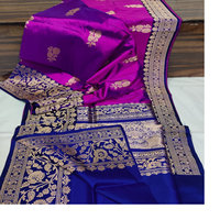 Saris en soie brocart sur mesure avec base jaune et bordure et motifs de couleur vert et or idéaux pour la revente par les magasins de tissus