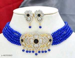 Fabricant de mariée indien plaqué or haute qualité perle AD CZ collier ensemble pour filles femmes mariage - Product Image 2