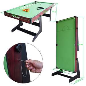 Table de billard pliable avec queues et boules-Table de billard durable, conception compacte et facile à ranger - Product Image 6