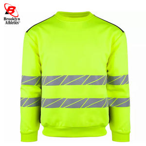 Hi Vis High Visibility Zip Pouch Sweatshirt Hooded Jumper Fleece Workwear <b>Hoodie</b> - Product Image 5