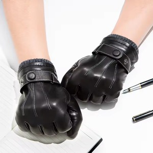 Nouveaux gants d'hiver en cuir véritable personnalisés dames cycle de conduite gants d'hiver peau de vache peau de mouton écran tactile gants unisexe - Product Image 2