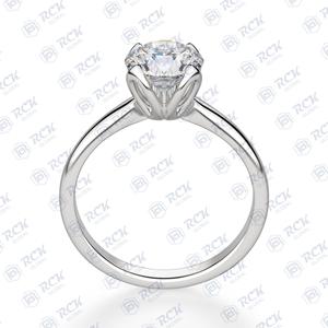 Anillo de moissanita de corte redondo TCW Solitaire 1,60, regalo de cumpleaños de amor de Aniversario de Plata de Ley 925 para mujer - Product Image 5