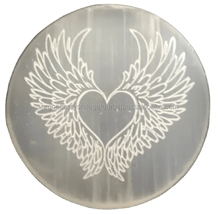 Wholesale Engraved Love Birds Selenite Charging Plate With Love Birds Symbol Best Gift Crystal Crafts Buy From India Size 3-Inch