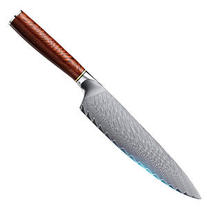 Couteau de chef professionnel fait à la main en Damas avec manche en bois, en acier, pour un usage quotidien en cuisine - Product Image 3