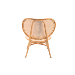 Chaise en rotin moderne élégante avec siège en cuir, dossier mat, confortable et stylée, pour intérieur/extérieur, mobilier de salon pour la maison - Product Image 2