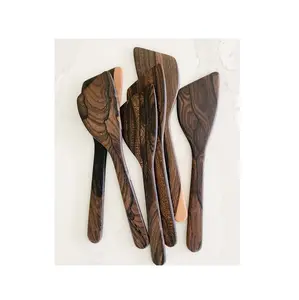 مجموعة أوانٍ المطبخ ملعقة راعي علوي قائمة طبيعية وبالجملة خشب الساج أكاسيا منتج عالي الجودة