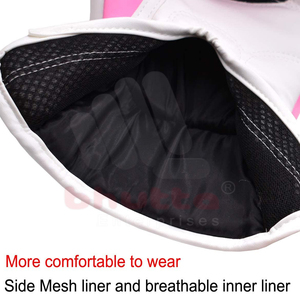 Custom <b>Pink</b> Black Boxing Gloves with Moisture Wicking Universal Fit Made of Synthetic Leather - Product Image 2